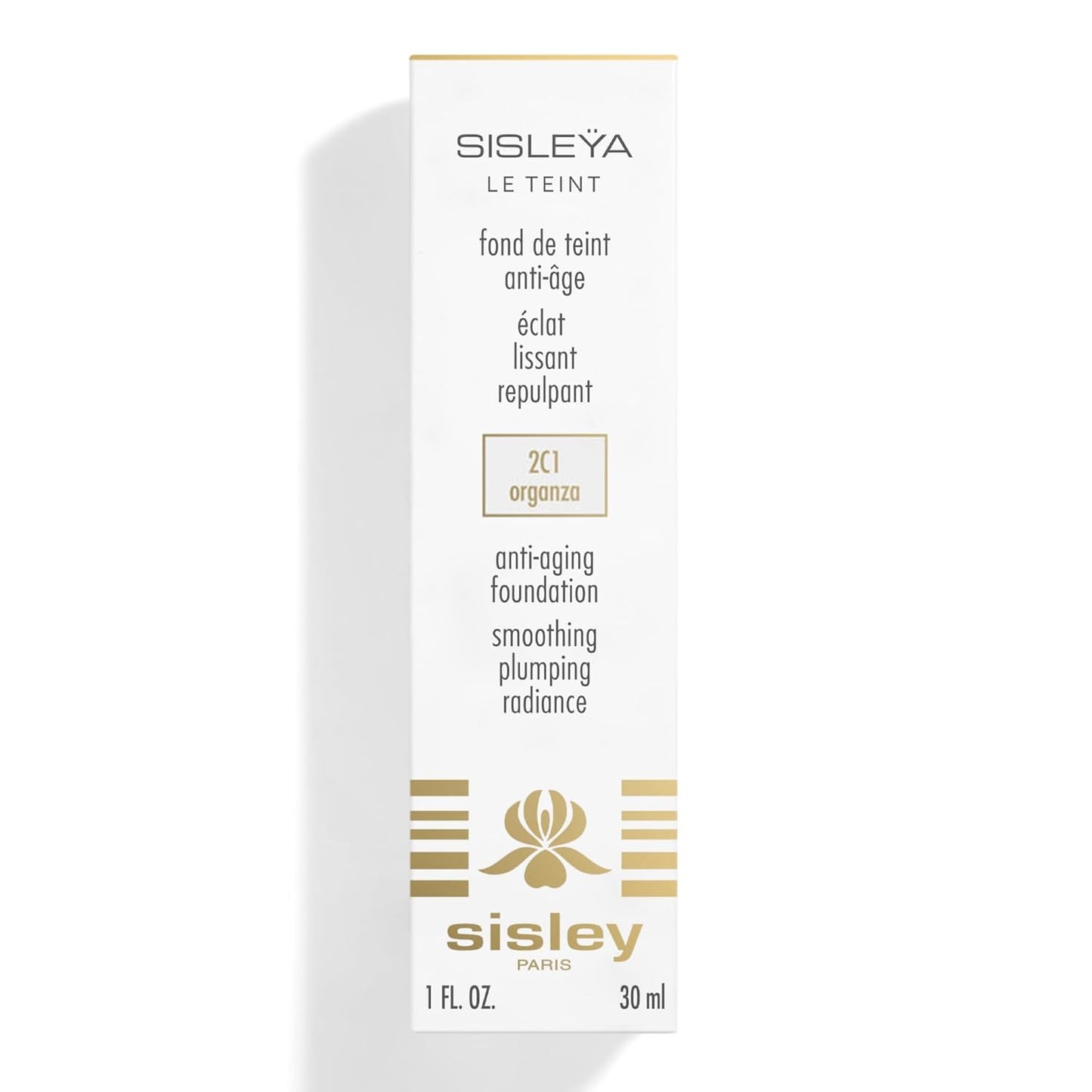 Sisley Paris Sisleya Le Teint, 2C1 Organza - 30 mL - Anti-Aging, Oil-Free Fluid Foundation for Radiance & Smoothing - All Skin Types - Non-Comedogenic